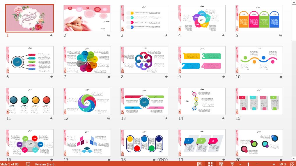 دانلود زیباترین قالب پاورپوینت حرفه ای نوزاد
