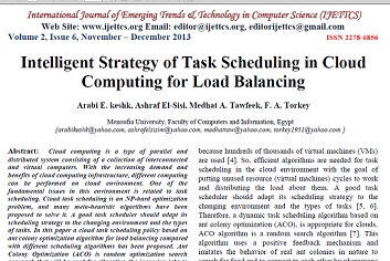 دانلود ترجمه مقاله انگلیسی استراتژی هوشمند زمان‌بندی وظیفه برای تعادل بار در محاسبات ابری